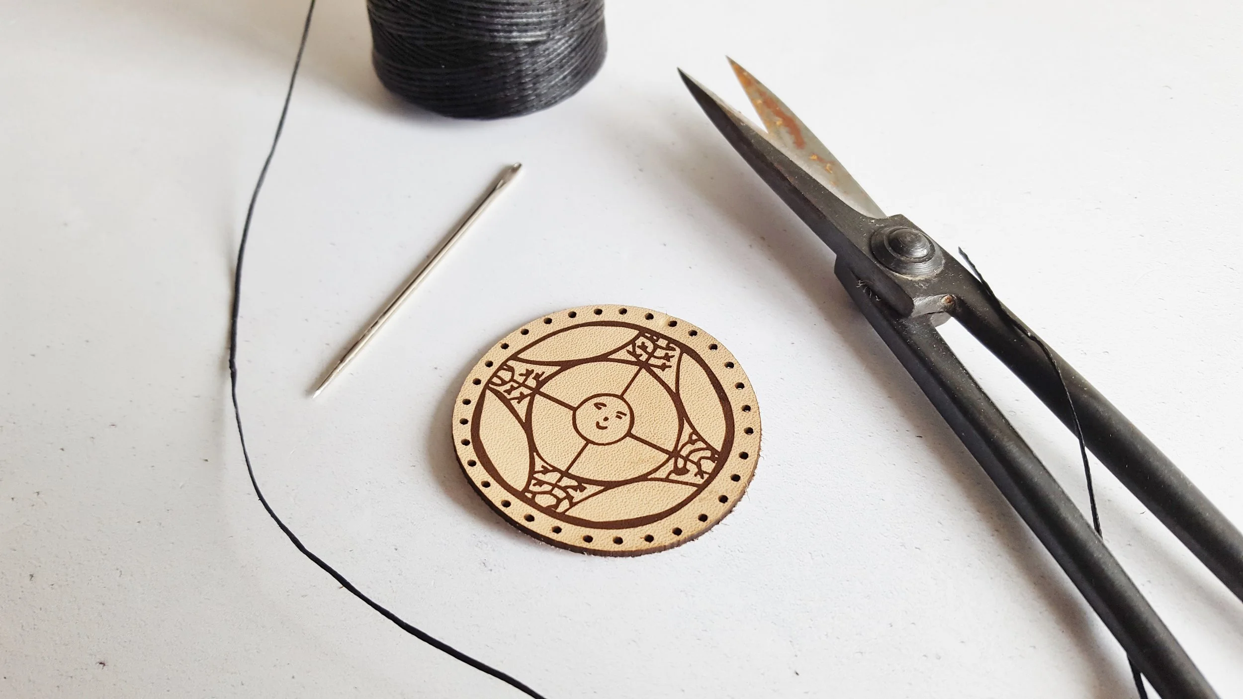 Icelandic Magical Stave Leather Patch - £4 - HÔRD©