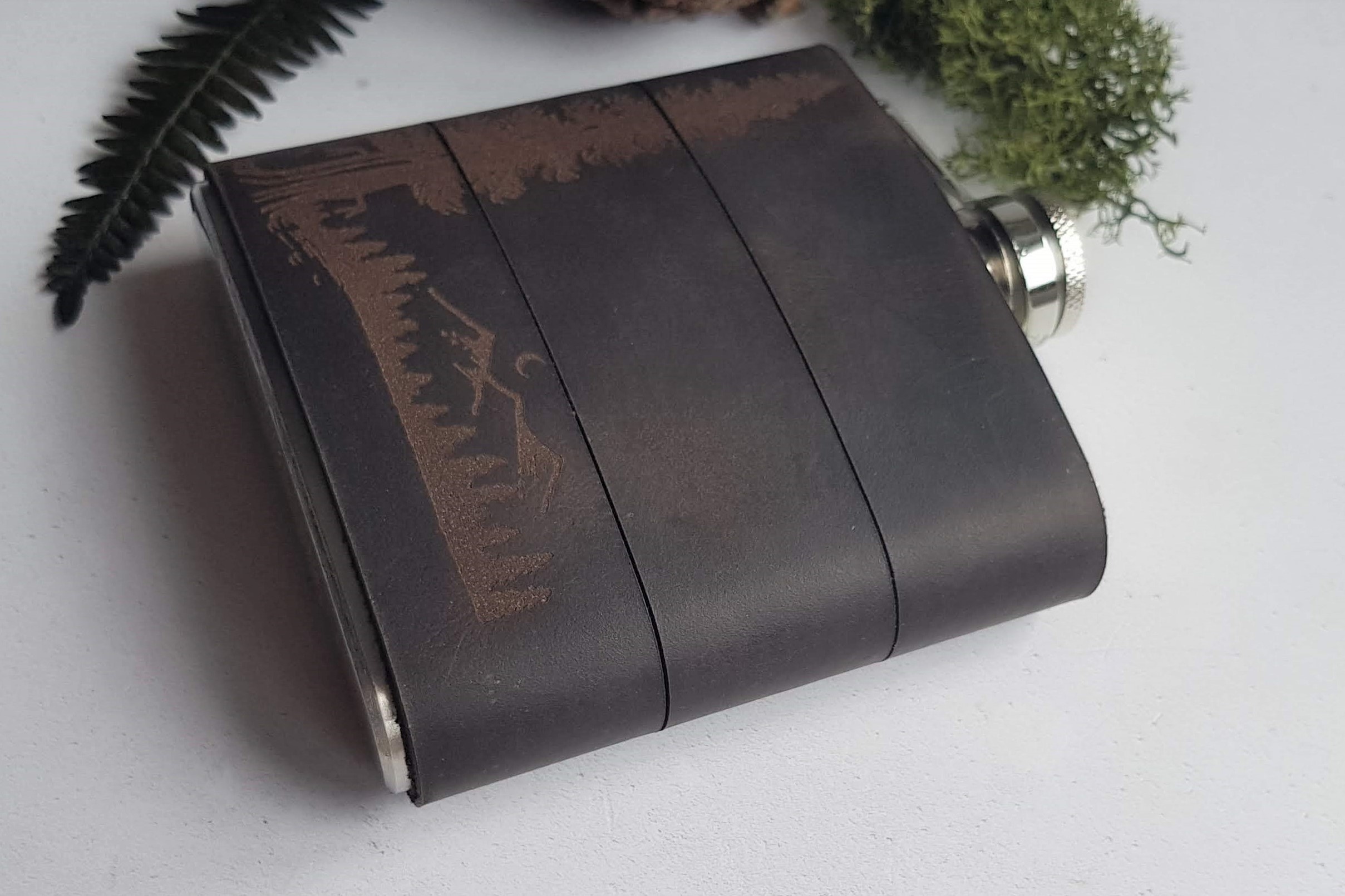 'Mountain Man' Leather Hip Flask - From £35 - HÔRD©