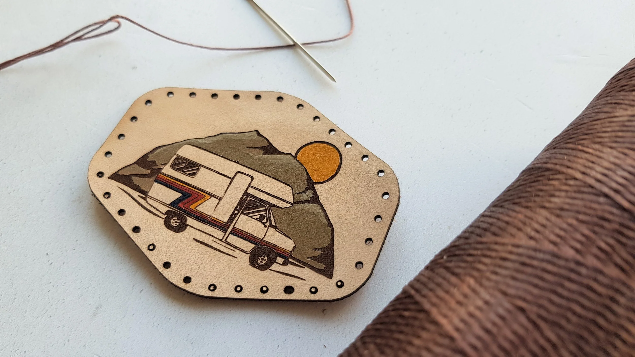 Hand Painted 'Motorhome' Leather Patch - £7 - HÔRD©