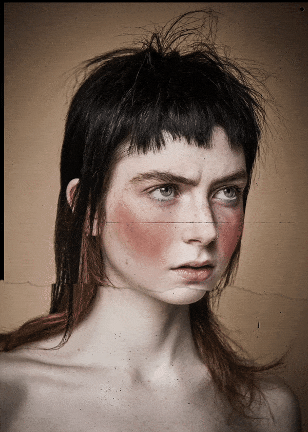 Mix up of oil paint and beauty shoot