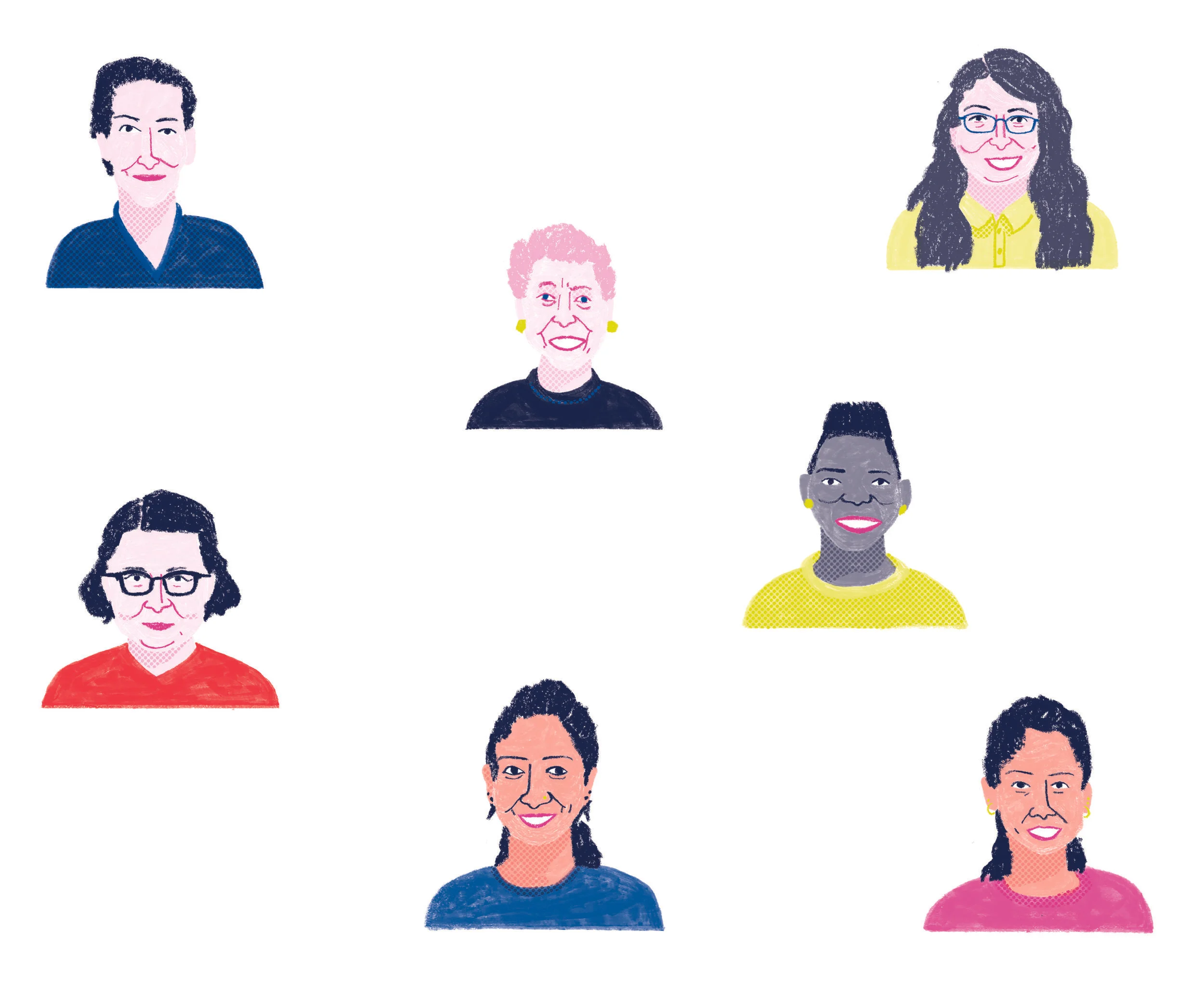 Grete Herman, Rósza Politzer, Dame Steve Shirley, Radia Perlman, Abisoye Ajayi-Akinfolarin, Aditi Prasad, Deepti Rao