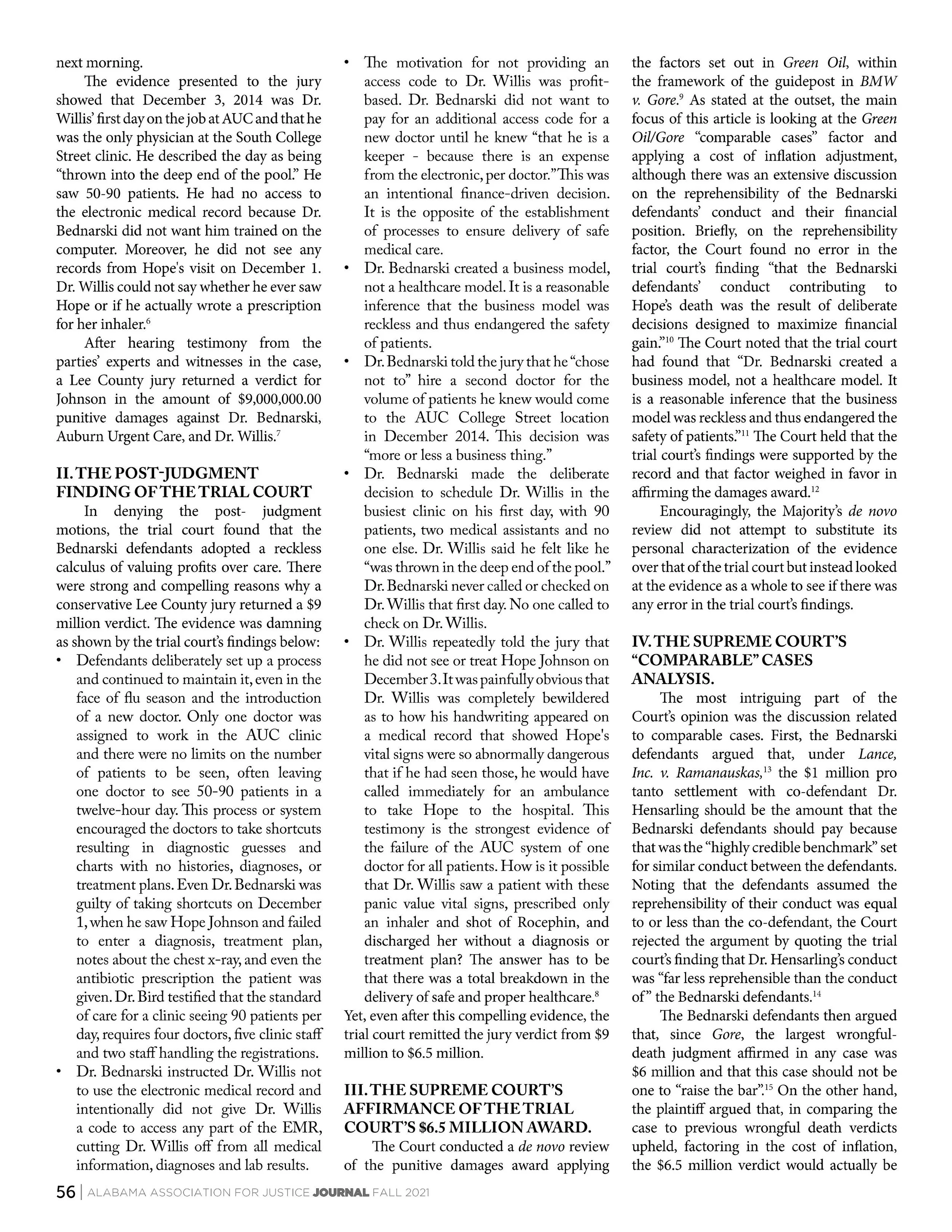 Upholding Higher Wrongful Death Verdicts by Wes Laird, Alabama