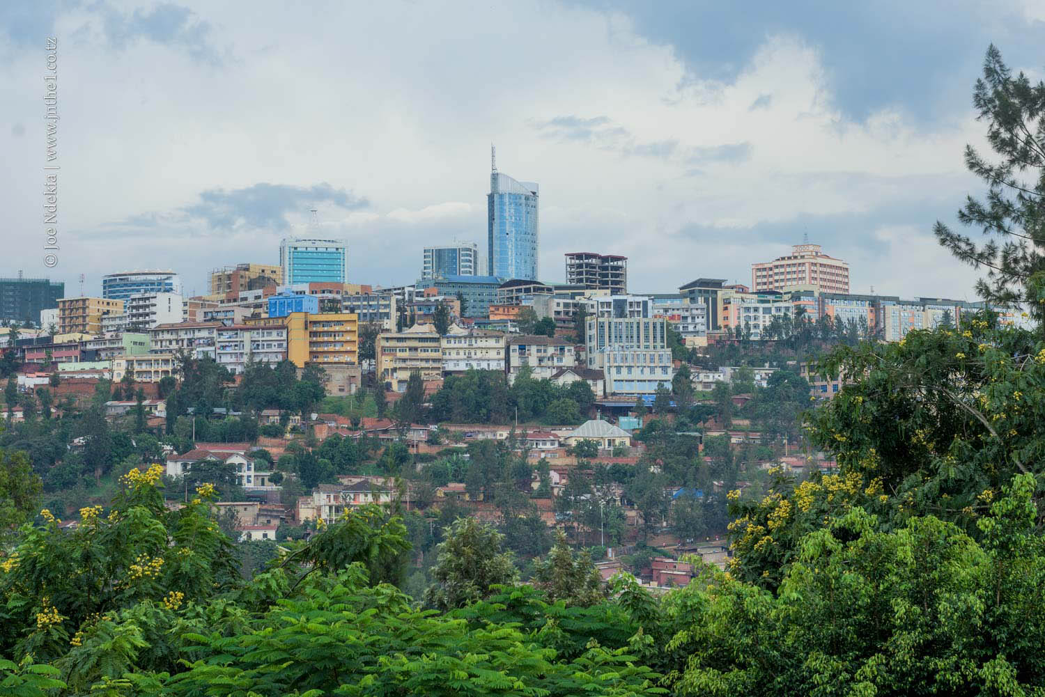 Kigali City view from the memorial parking lot.