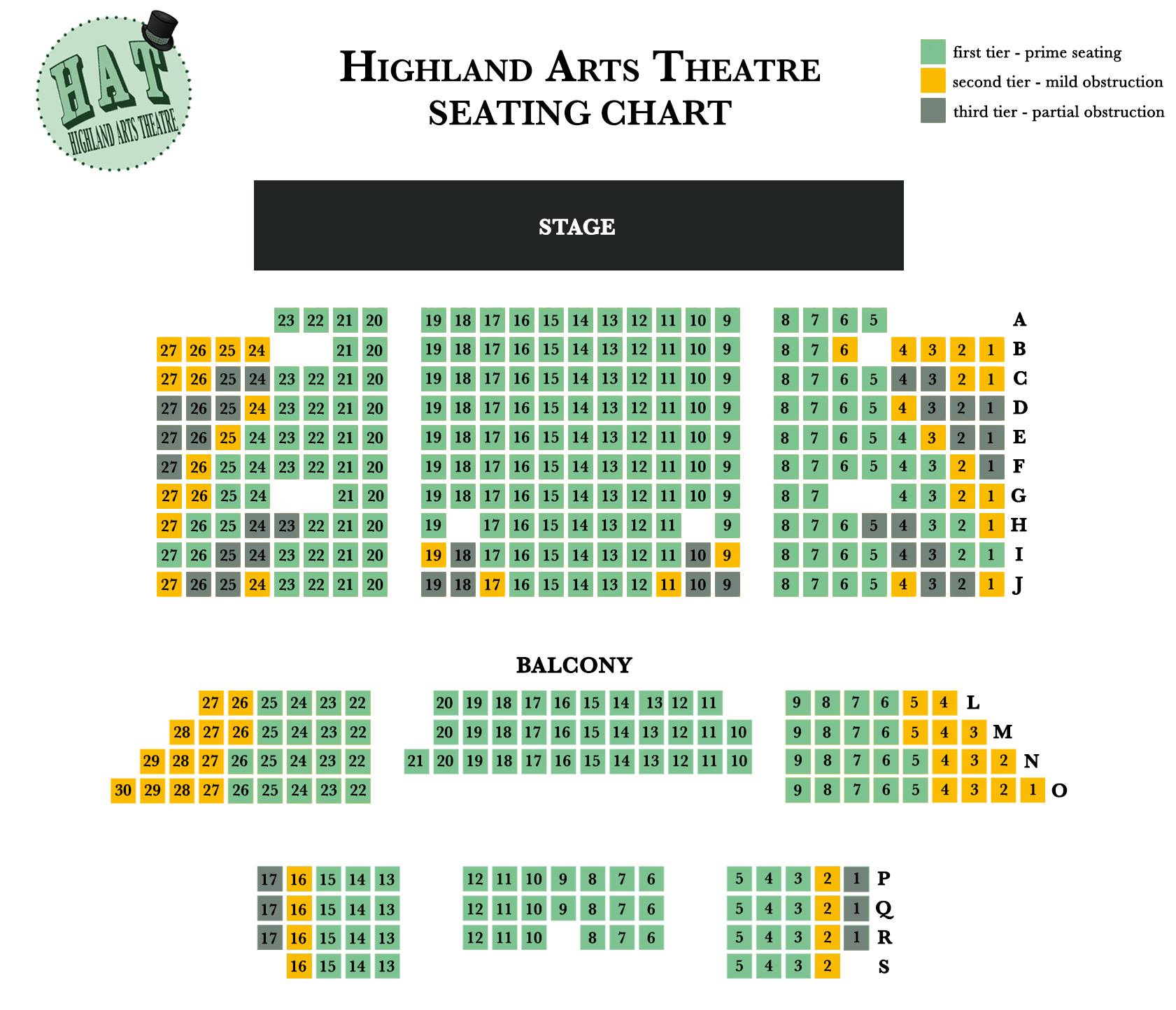 Highland Arts Theatre Seating Chart