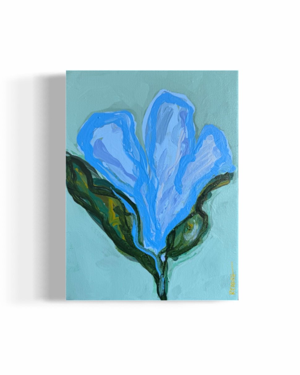 "Wild Blue III" 12x9x1.5inches - Original Painting on Canvas