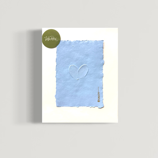 Baby Blue - Original Painting on Paper with white mat in sleeve