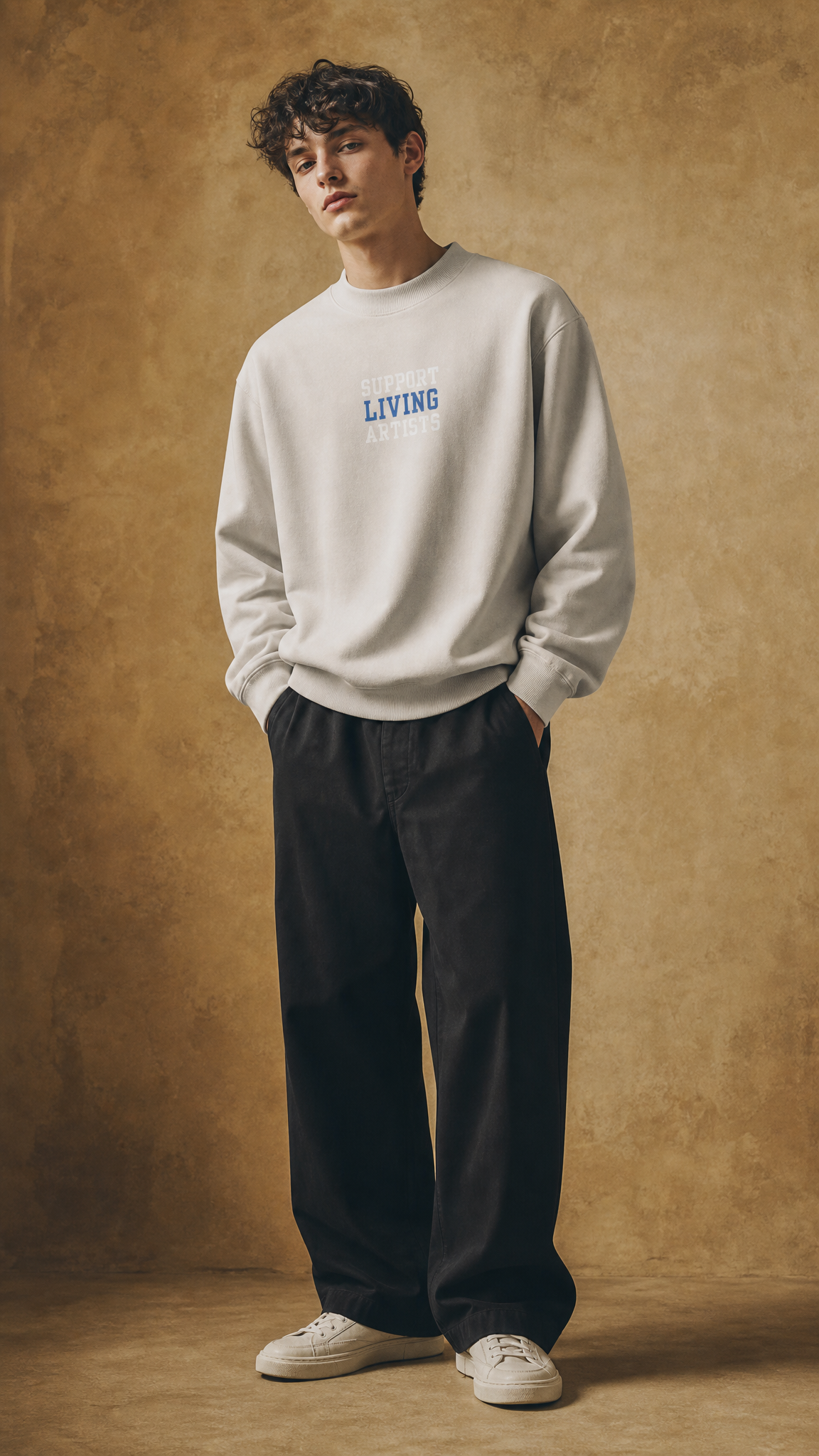 "Support Living Artists" (Blue living) Premium Unisex Crewneck Sweatshirt