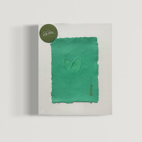 Coastal Green - Original Painting on Paper with white mat in sleeve