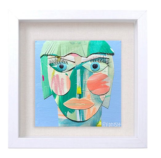 Camille Face Collage 6x6 Canvas in 10x10 White Frame — Original Art by  Vicky Reddish