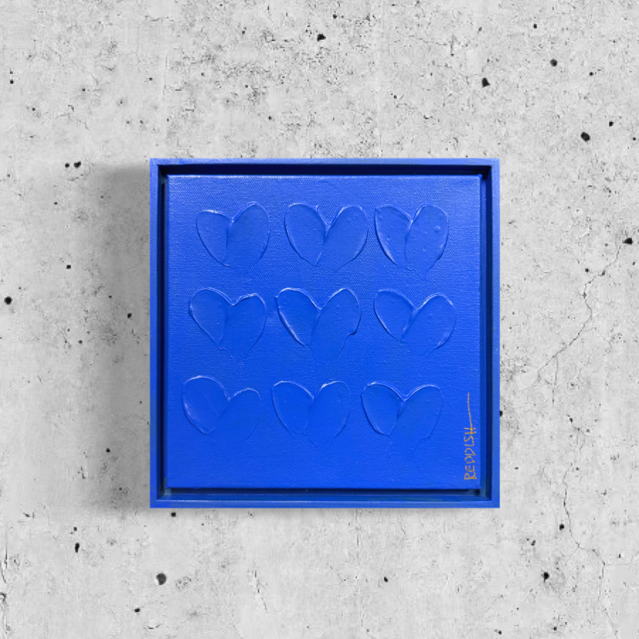 "Royal" - 8x8 Textured Heart Painting with frame