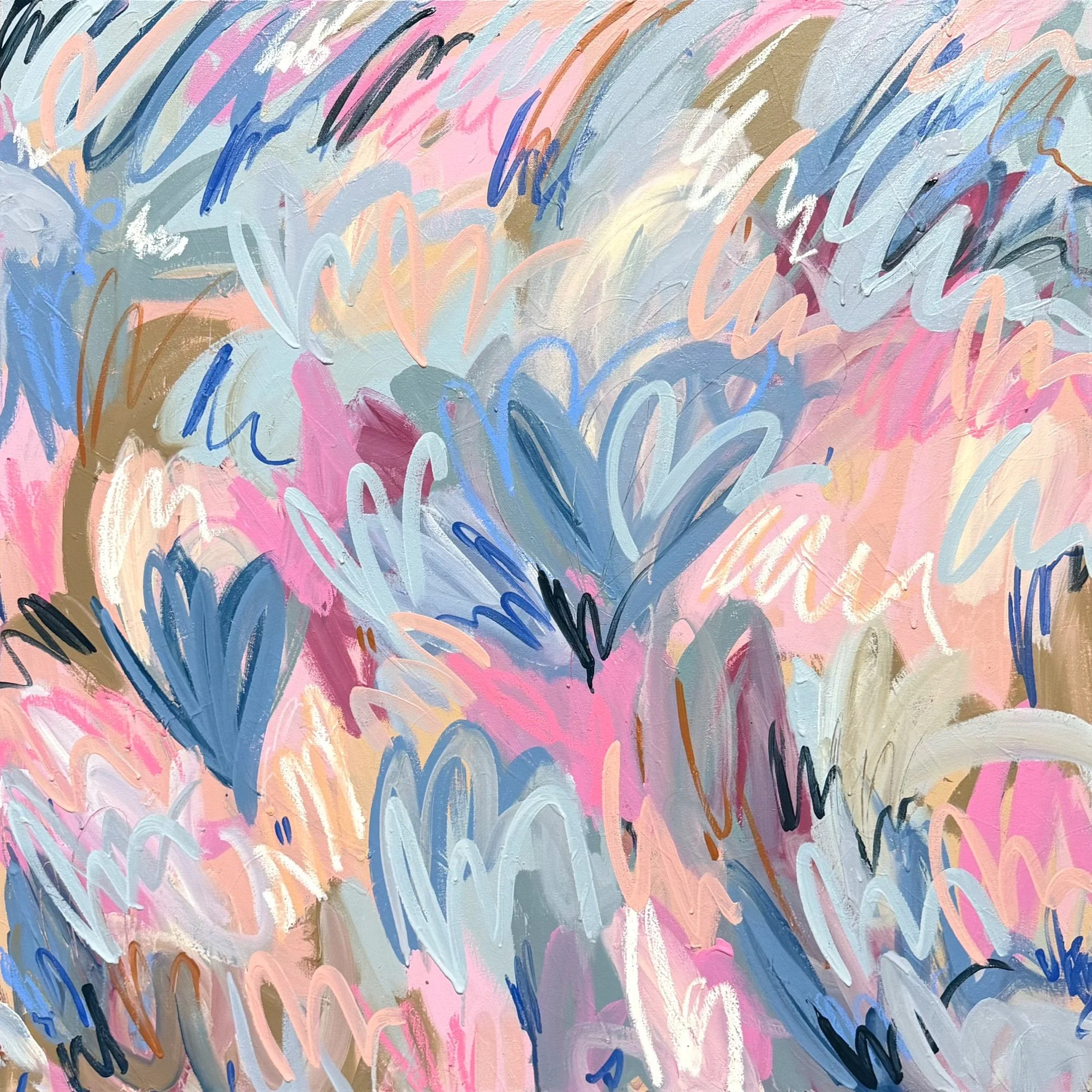 "A Little Lovely" 36x36x1.5 Original Painting on Canvas