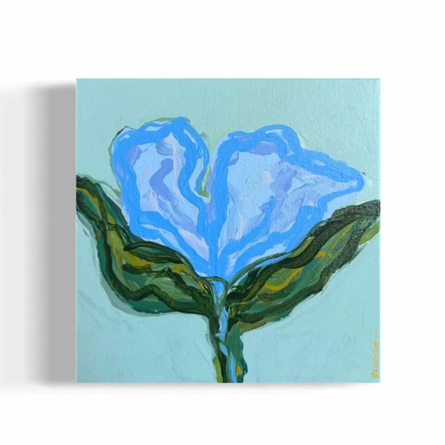 "Wild Blue II" 10x10x1.5inches - Original Painting on Canvas