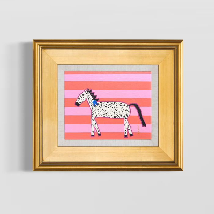 “Blue Ribbon Bev” 8x10 original on canvas board with frame