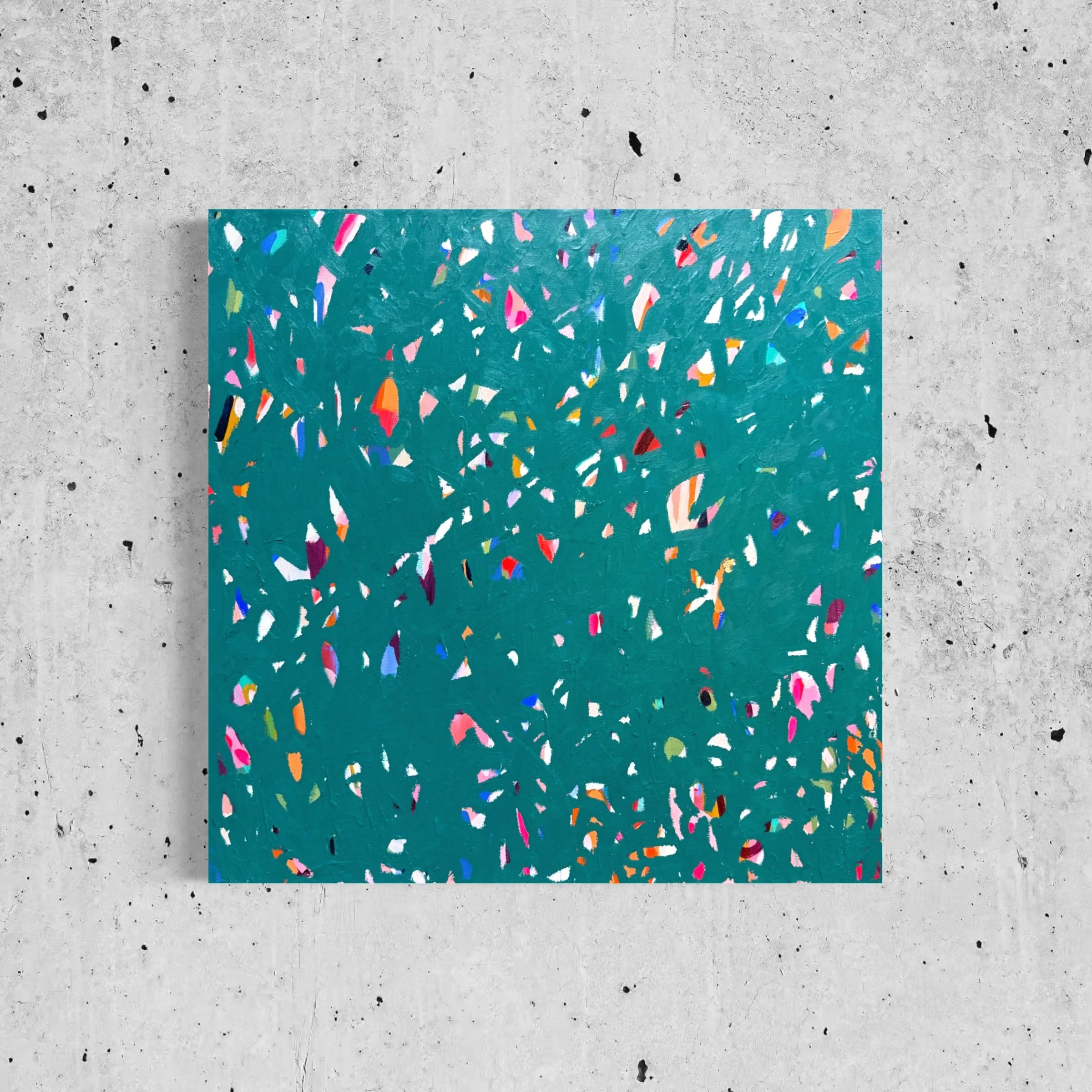 "Confetti on the Dance Floor" - 24x24x1.5 Original Painting on Canvas
