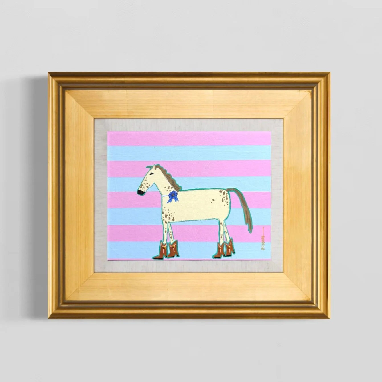 “Annie in First” 8x10 original on canvas board with frame