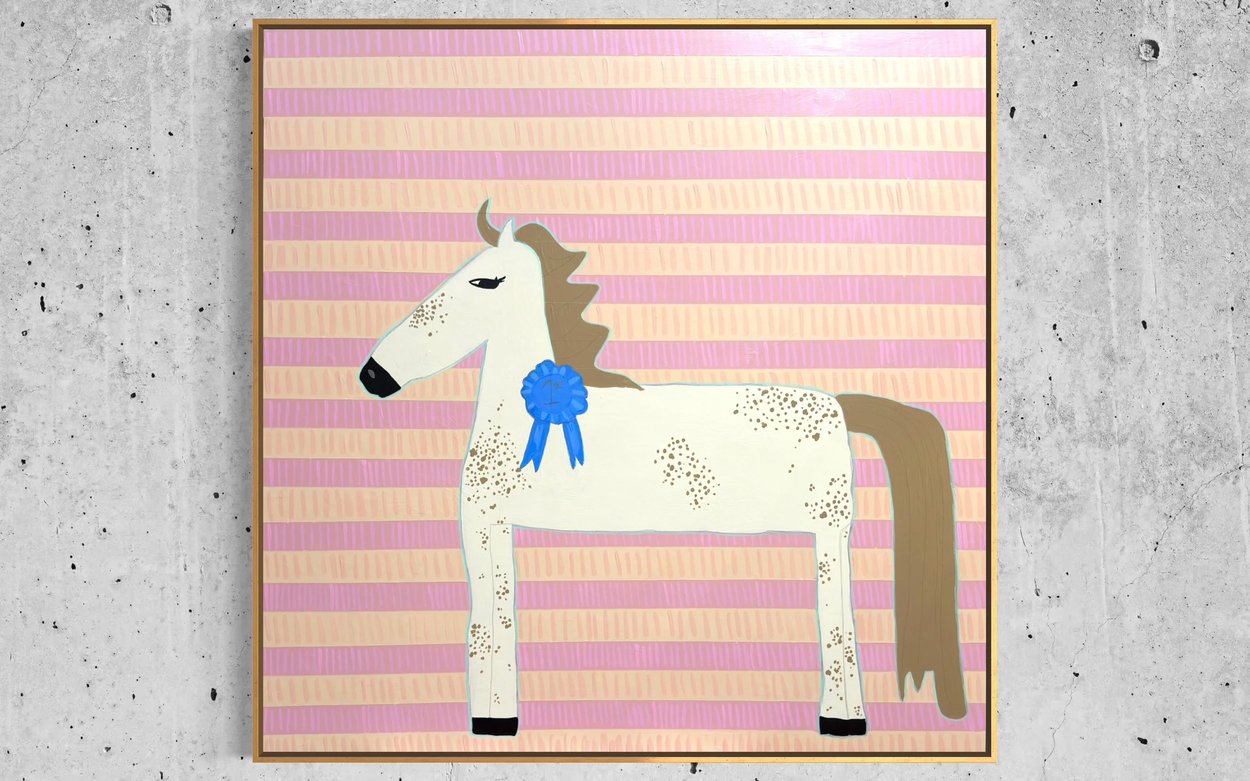 “Blue Ribbon Jo” 36x36x1.5 original on Wood