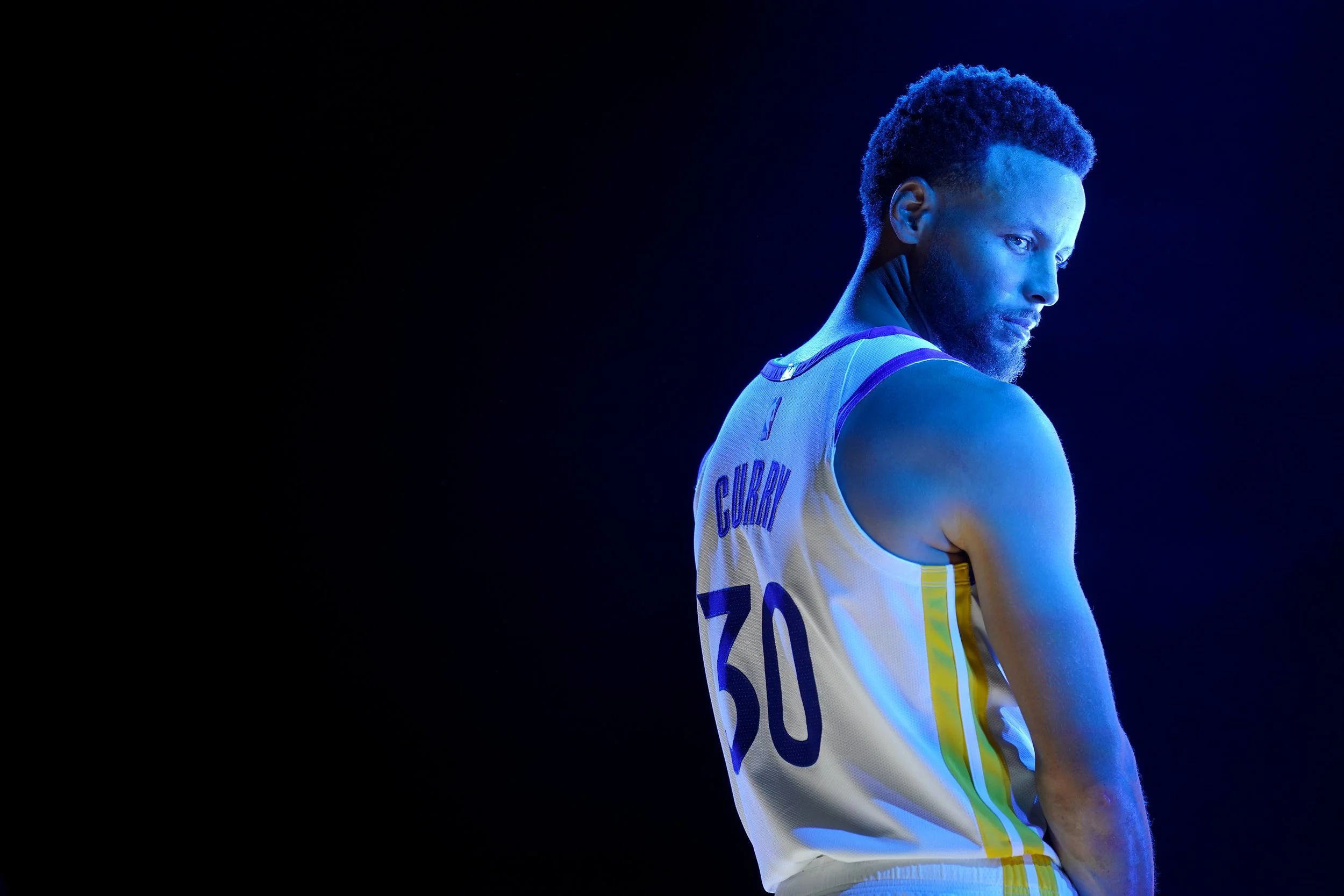  Sep 25, 2022; San Francisco, CA, USA; Golden State Warriors guard Stephen Curry (30) during Media Day at the Chase Center. Mandatory Credit: Cary Edmondson-USA TODAY Sports 