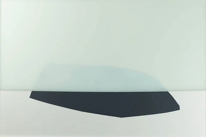 Rock , 2013, Oil, Glass, Paper on Panel, in Coastal Alchemy, Museum of Glass, Tacoma, WA, 2/2014 – 2/2015