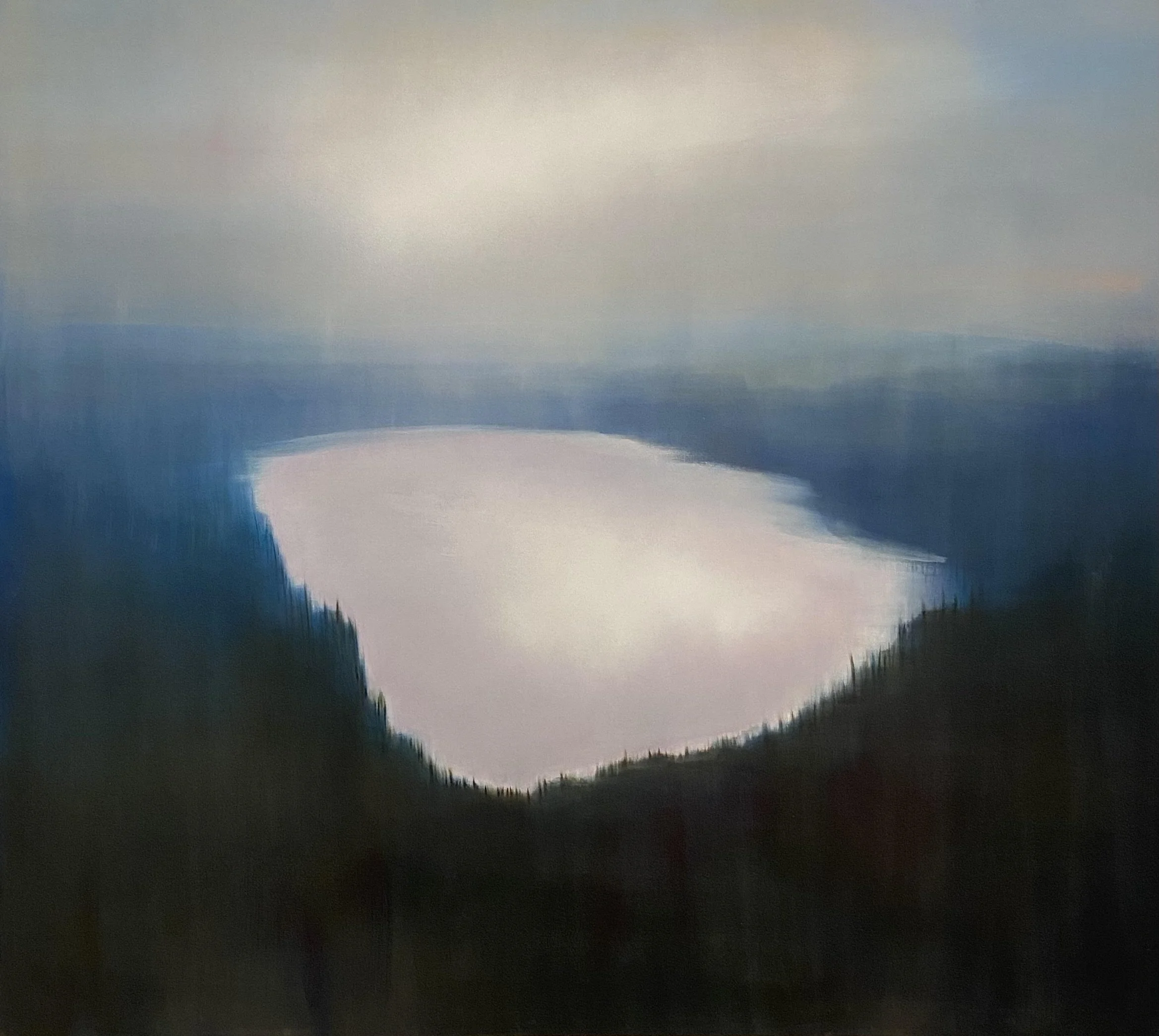 Lake, oil on canvas, 55" x 61"