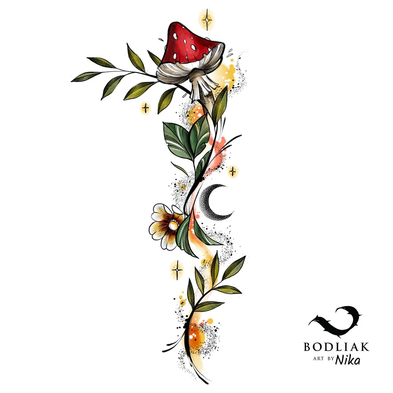 colorful_mushroom_botanical_tattoo_flash_leaves_crescent_moon_stars_watercolor_splatter_nature_fine_line_design_Navrh_Nika_Zilina_ColorfulTattoo_Fineline_Illustrative_Tattooidea_244.jpg