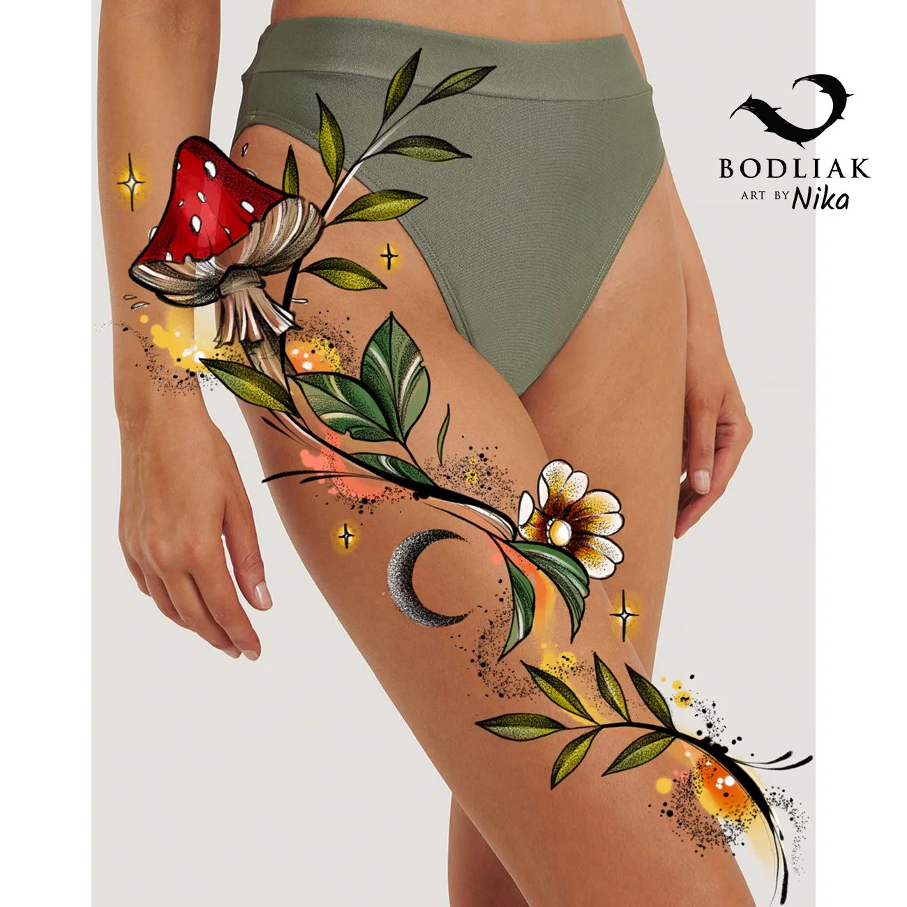 colorful_mushroom_botanical_thigh_hip_tattoo_placement_women_leg_fine_line_moon_leaves_side_body_Navrh_Nika_Zilina_ColorfulTattoo_Fineline_Illustrative_Tattooidea_248.jpg