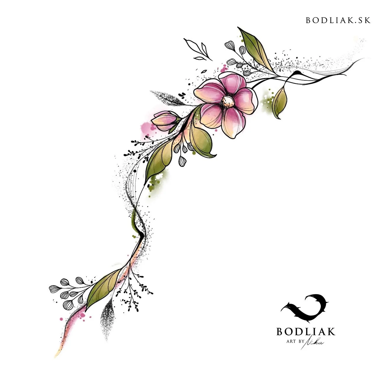 Bodliak_BodliakTattoo_Zilina_Volne_Motivy_Tetovanie_Navrh_Nika_Fineline_TattooDesign_BodyDesign_Tattoo_Tattooidea_FloralLinework_ShoulderToChest_PinkFlower_179.jpg