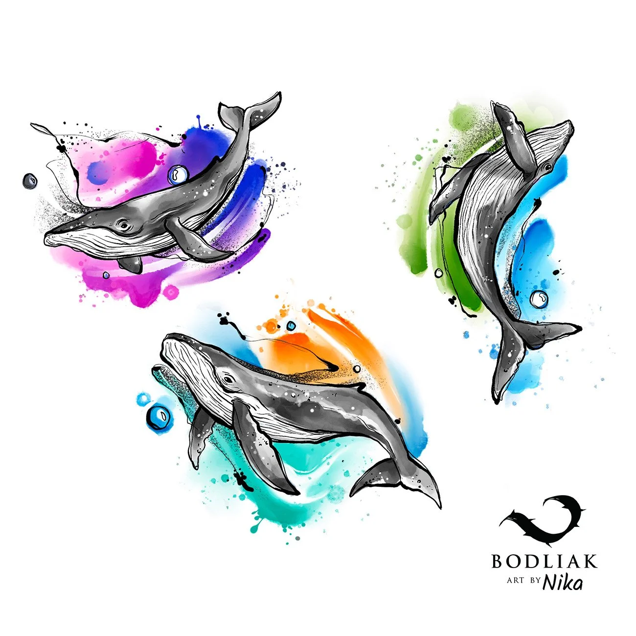 humpback_whale_ocean_sea_marine_life_mammal_swimming_underwater_grey_monochrome_black_and_white_watercolor_splatter_colorful_background_Navrh_Nika_Zilina_ColorfulTattoo_Fineline_Illustrative_Tattooidea_236.jpg