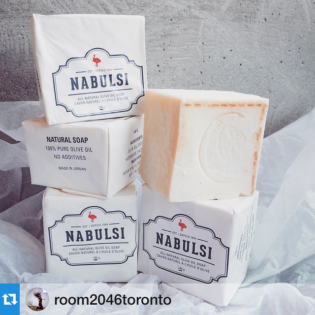 You can now purchase your #NabulsiSoap at @room2046toronto in #Summerhill! #repost - We actually look forward to washing our hands each time so we could use this natural 100% olive oil soap from #Jordan Seriously stoked about carrying @NabulsiSoap in