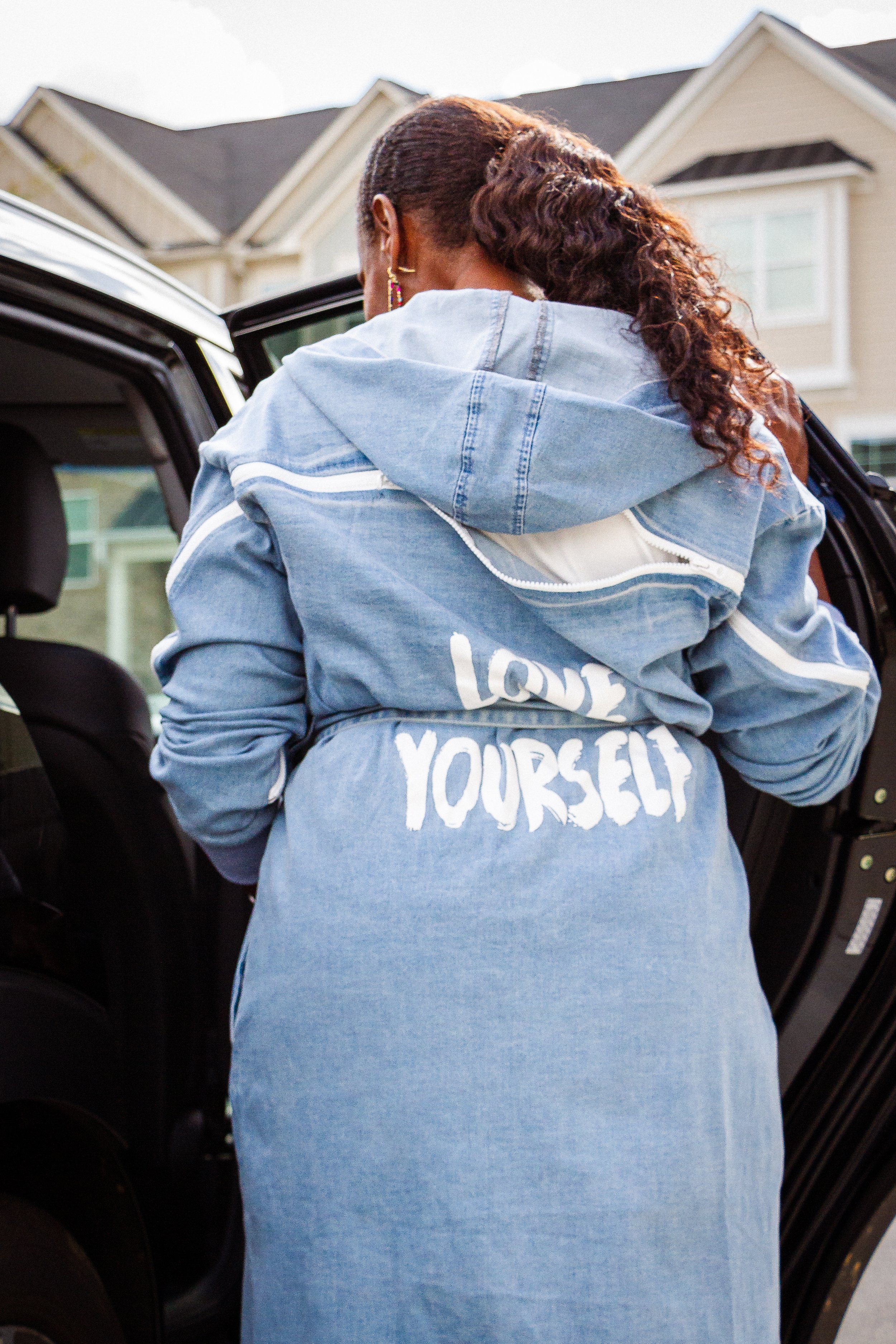 Denim Hoodie Coat