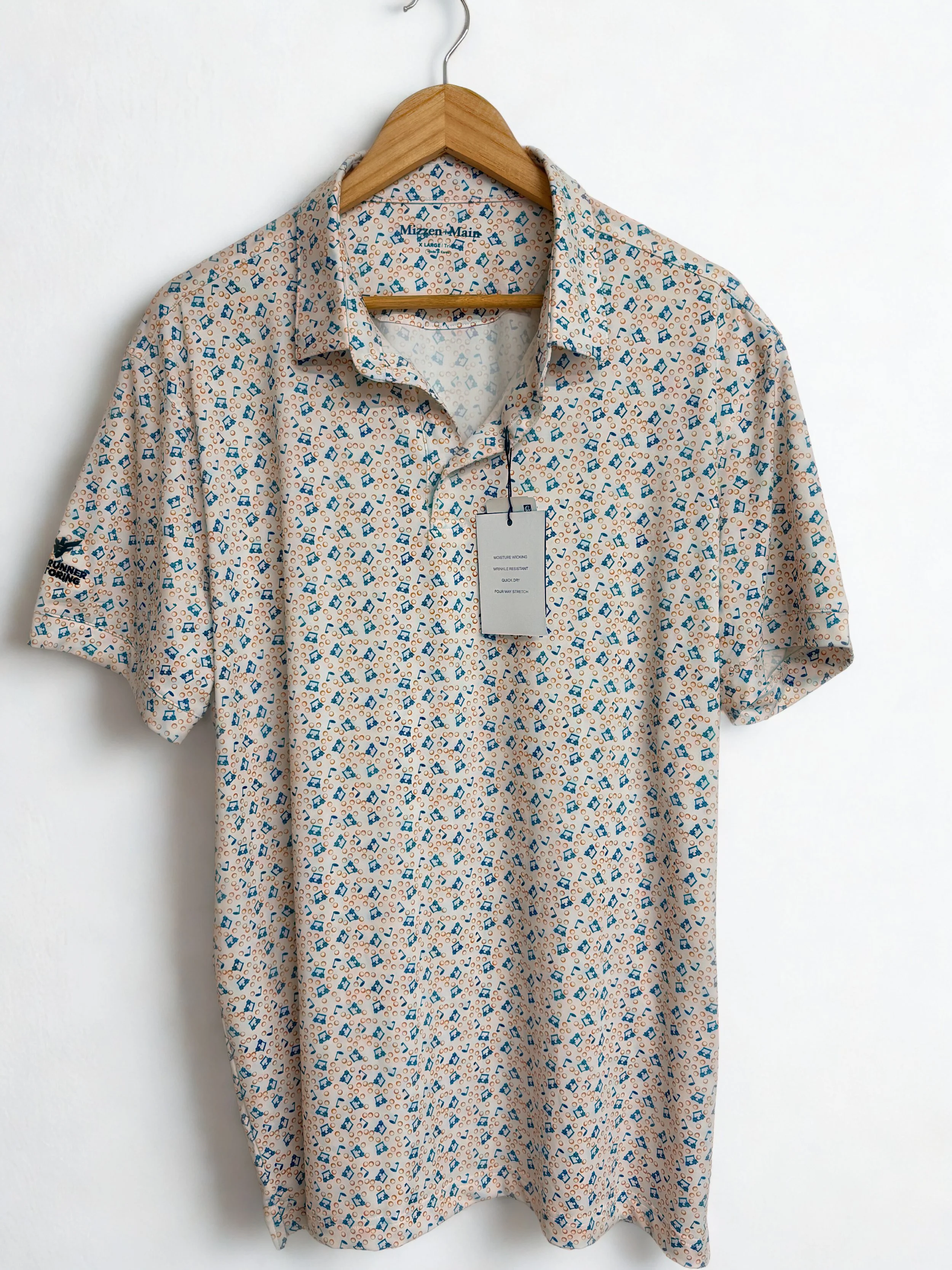 Men's Golf Polo - Golf Cart Pattern