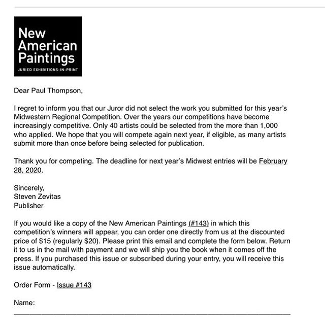 Funny, I don’t recall applying to this, this year. Either I did apply and forgot, or there’s a glitch in the matrix. But I do remember looking at it and thinking it wasn’t worth it this year...#keeptryinghard #thehustleisreal #chicagoartists #chicagoartist #illustrator #illustratorsoninstagram #whatjusthappened #didimisssomething #hope #keephopealive #hopefiend #coffee #love #passion #painter #painternation #ink #acrylic #paint #brush #pen #dowhatyoulove