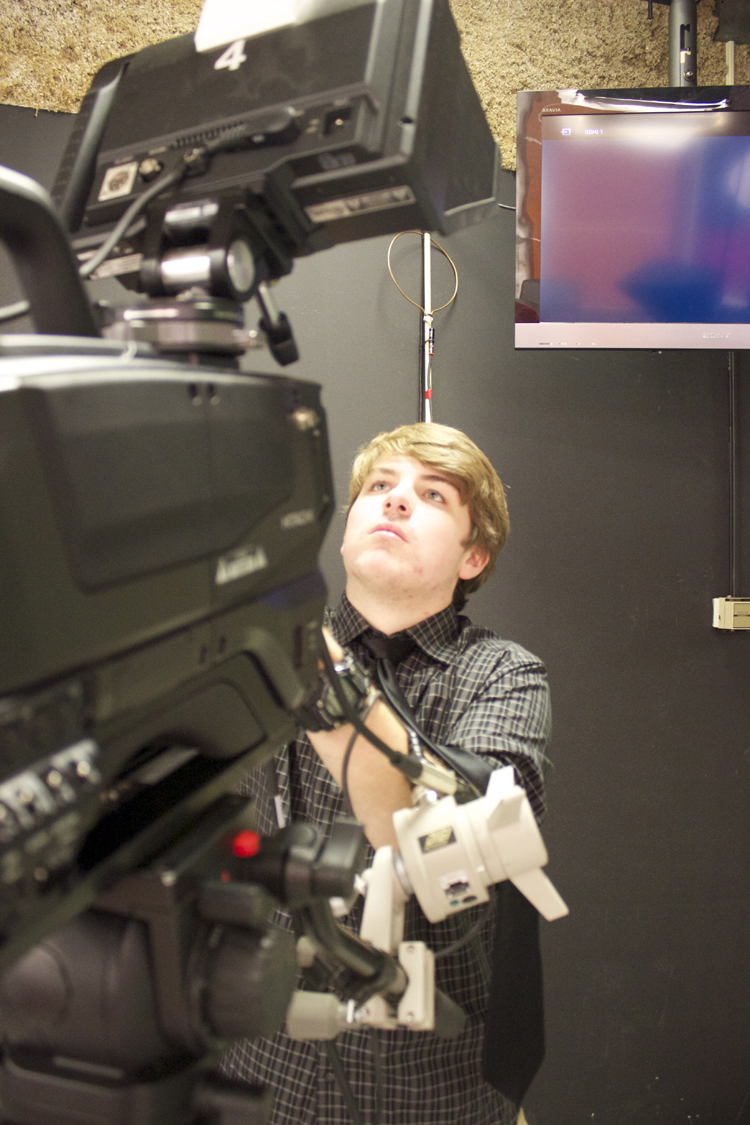 Byrne starts setting up cameras for the big night.
