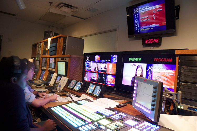  A view of the control room during GHS-TV's live coverage of  Election Night 2014 . 