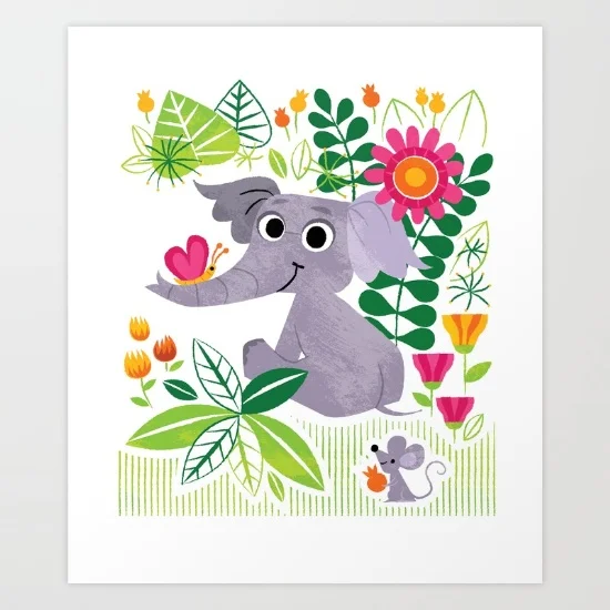 Nursery Art Print - Elephant