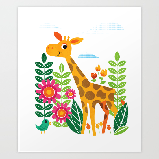 Nursery Art Print - Giraffe