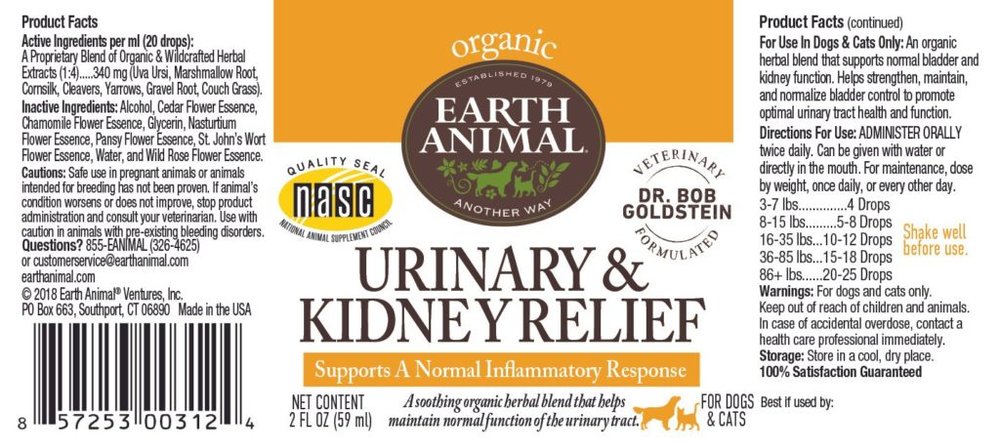 Earth Animal Urinary and Kidney Remedy 2oz — Jeffrey's Natural Pet Foods