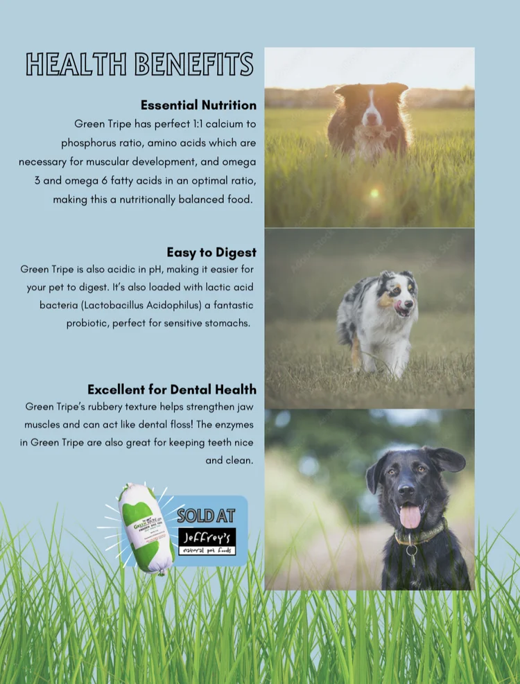 Raw Green Tripe X Caliber Blend Jeffrey s Natural Pet Foods