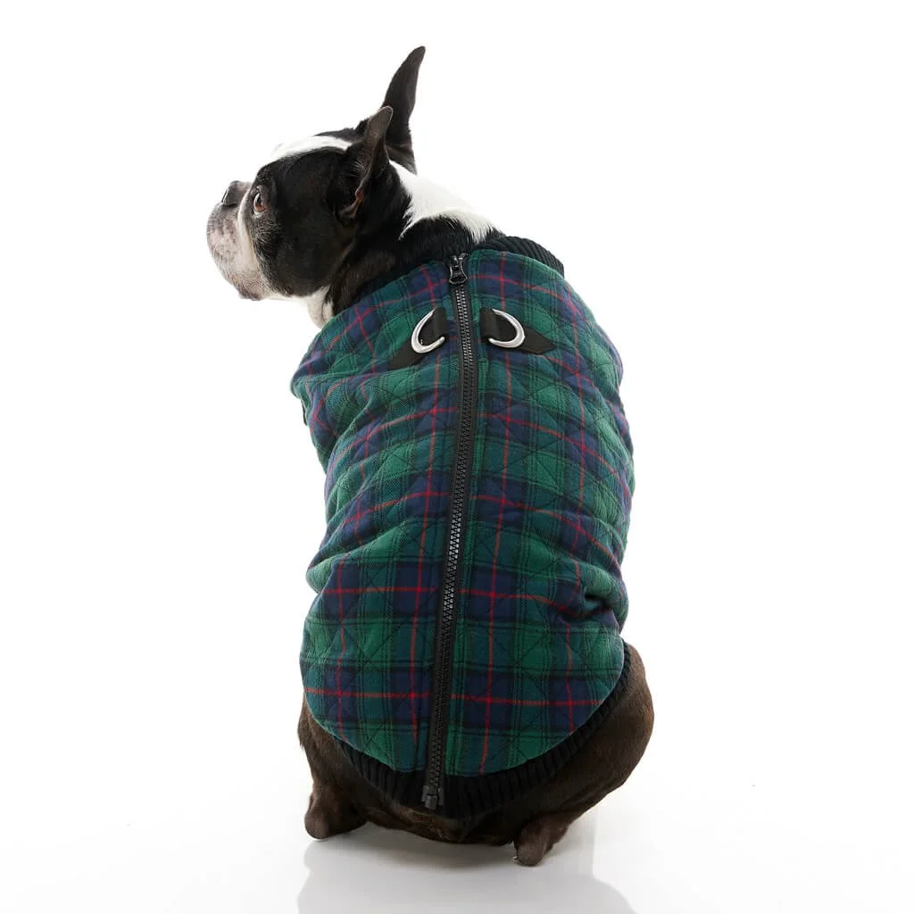 Gooby Plaid Vest Green