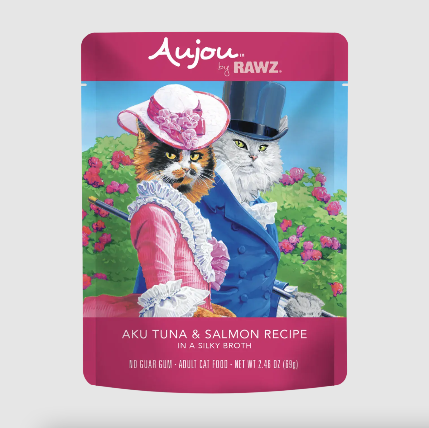 Rawz Aujou Aku Tuna and Salmon Recipe for Cats Pouch