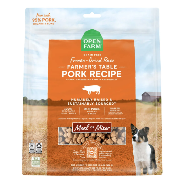 Open Farm Freeze Dried Pork Recipe for Dogs