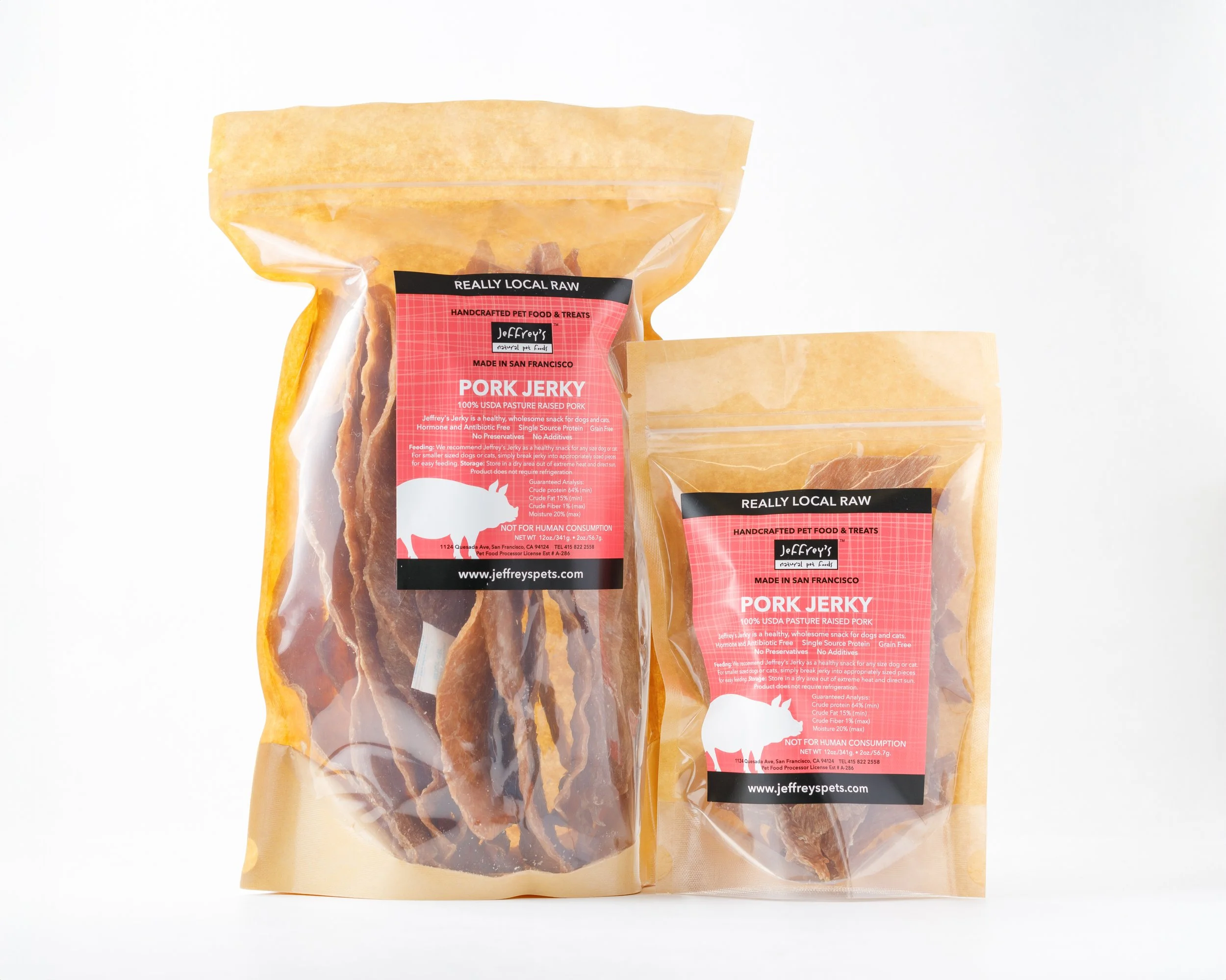 Jeffrey's Pork Jerky for Dogs and Cats
