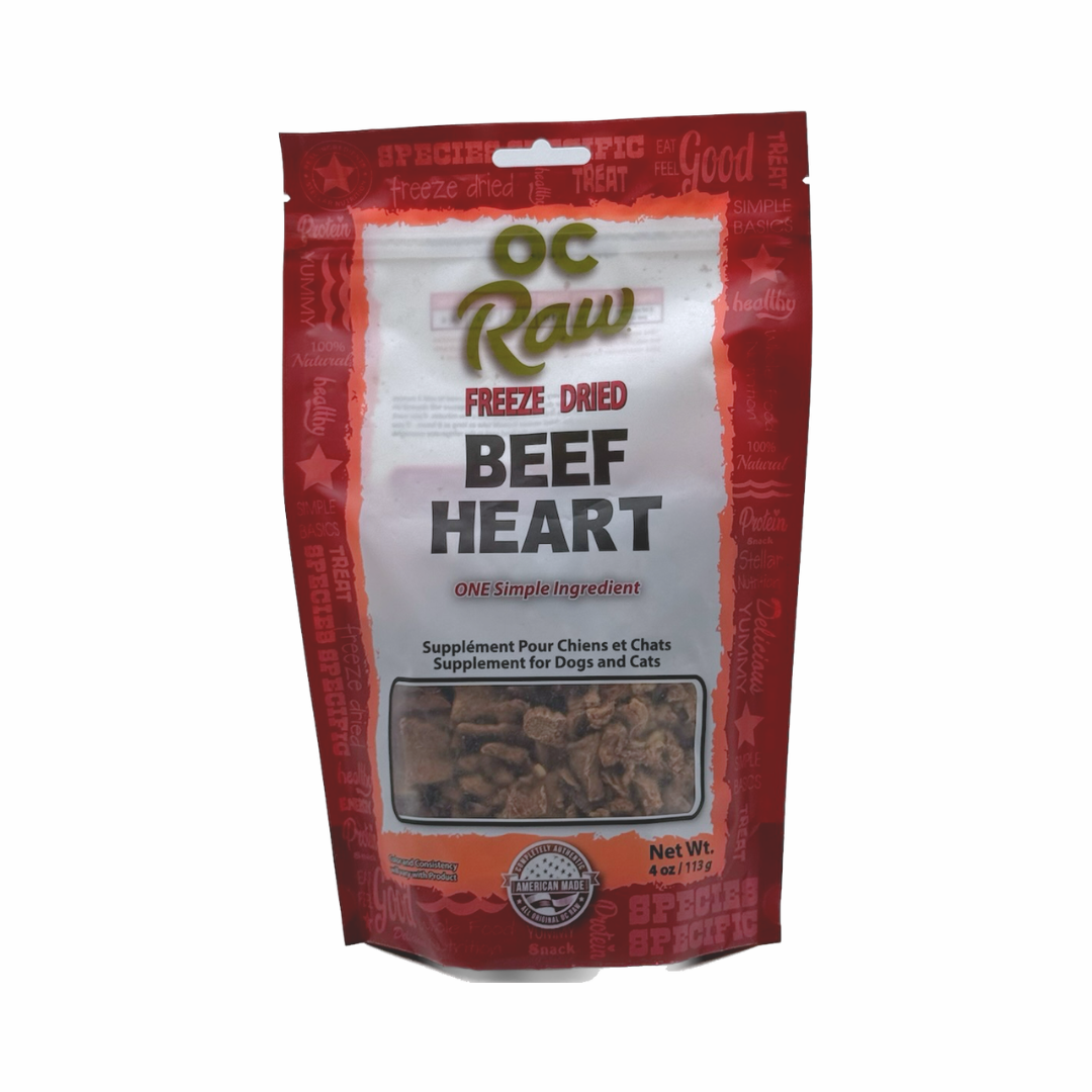 OC Raw Freeze Dried Beef Hearts 4oz