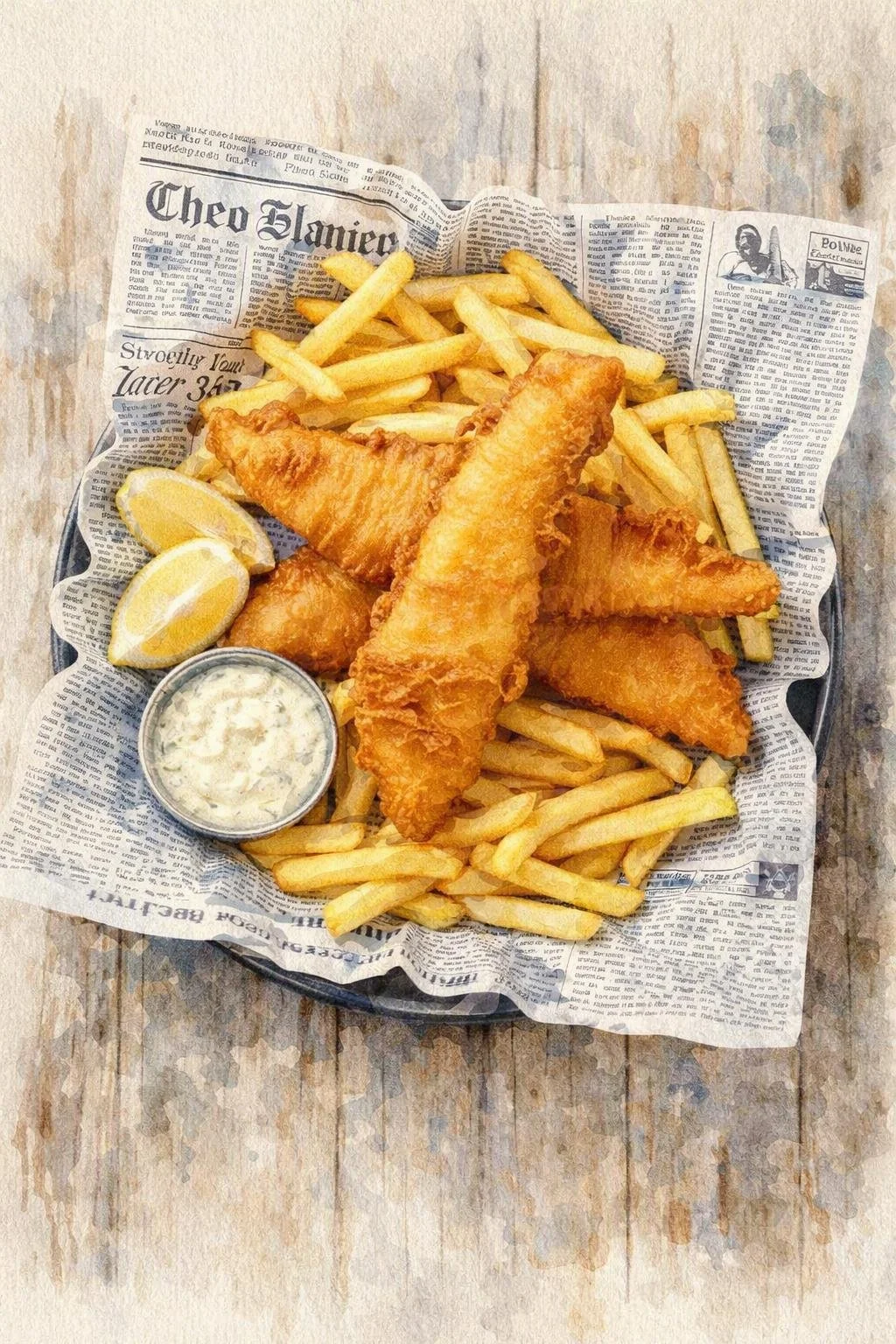 Pescado corvina, rebozado con cerveza, papas fritas crujientes, salsa tártara y ensalada repollo, una cena tradicional del “Estilo Pub” con familiares o amigos. Envíenos su cantidad de invitados y elige sus lados preferidos para agregar a la mesa.