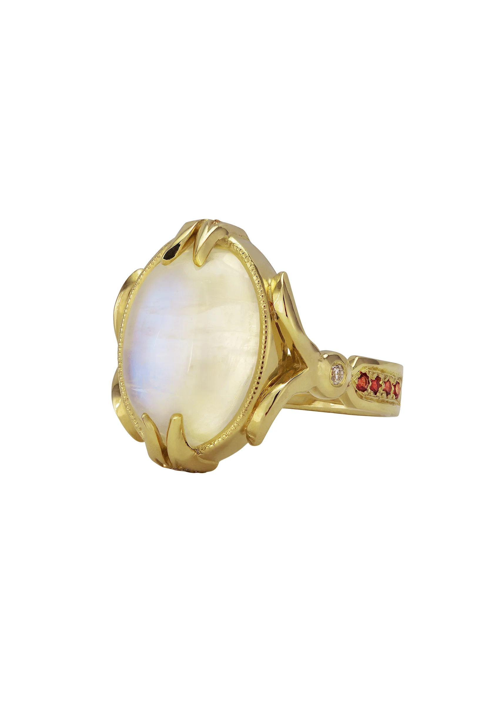 Rainbow Moonstone Royal Ring