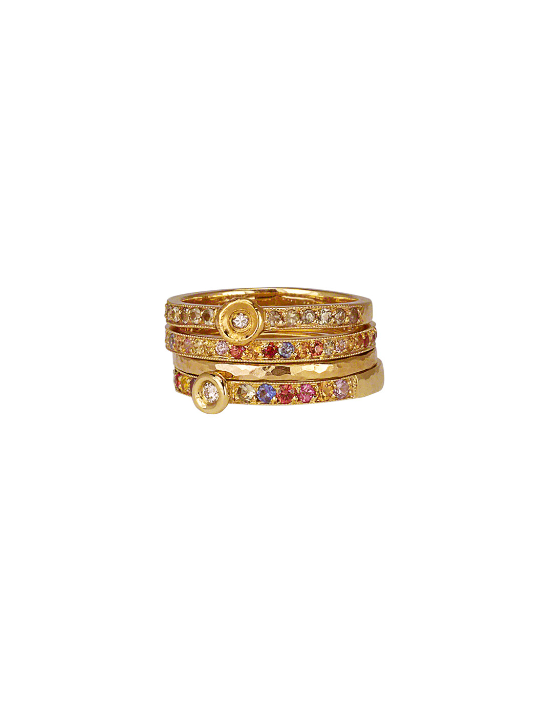 Multicolor Sapphire Stacking Rings
