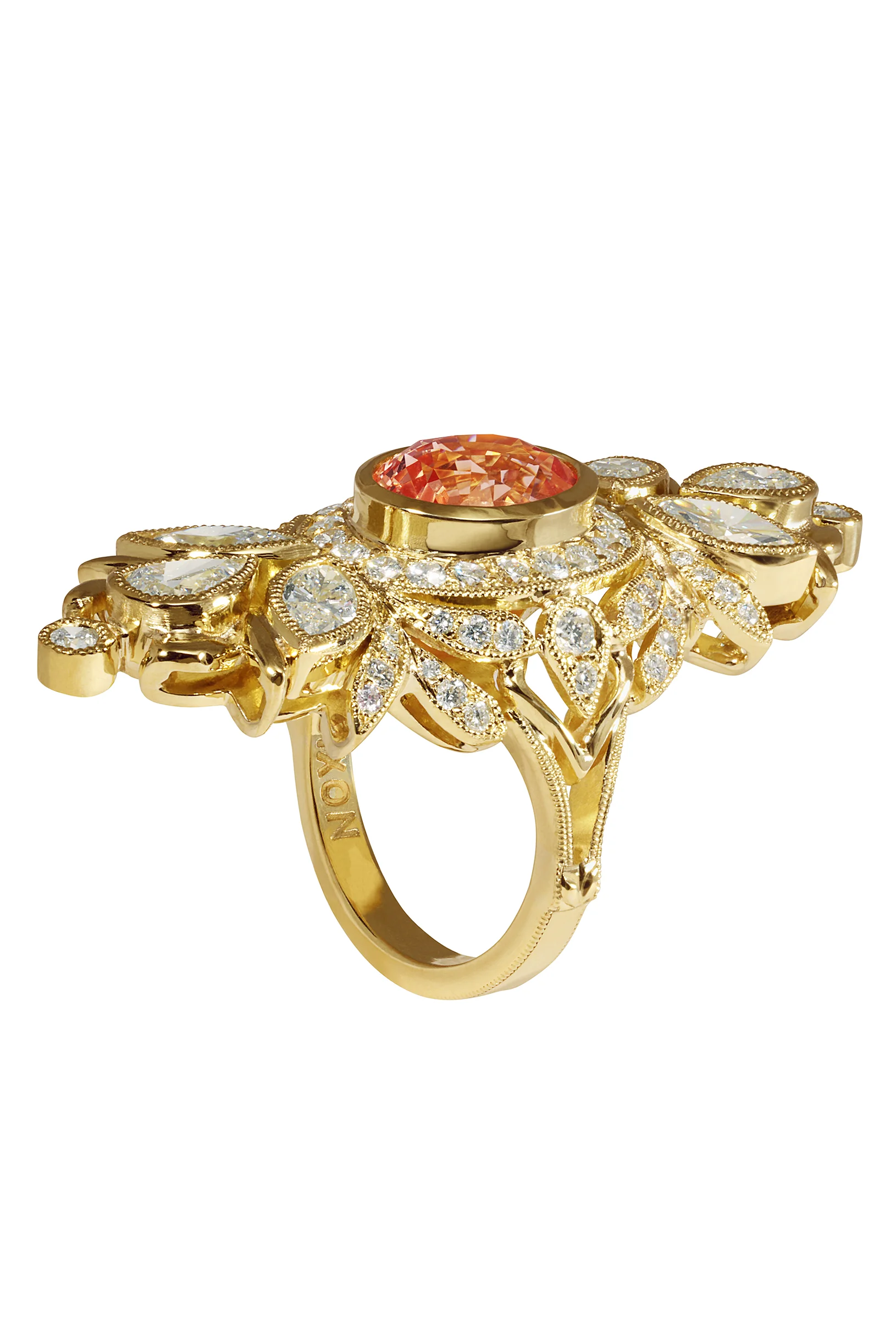 Marie Navette Engagement Ring (side view)