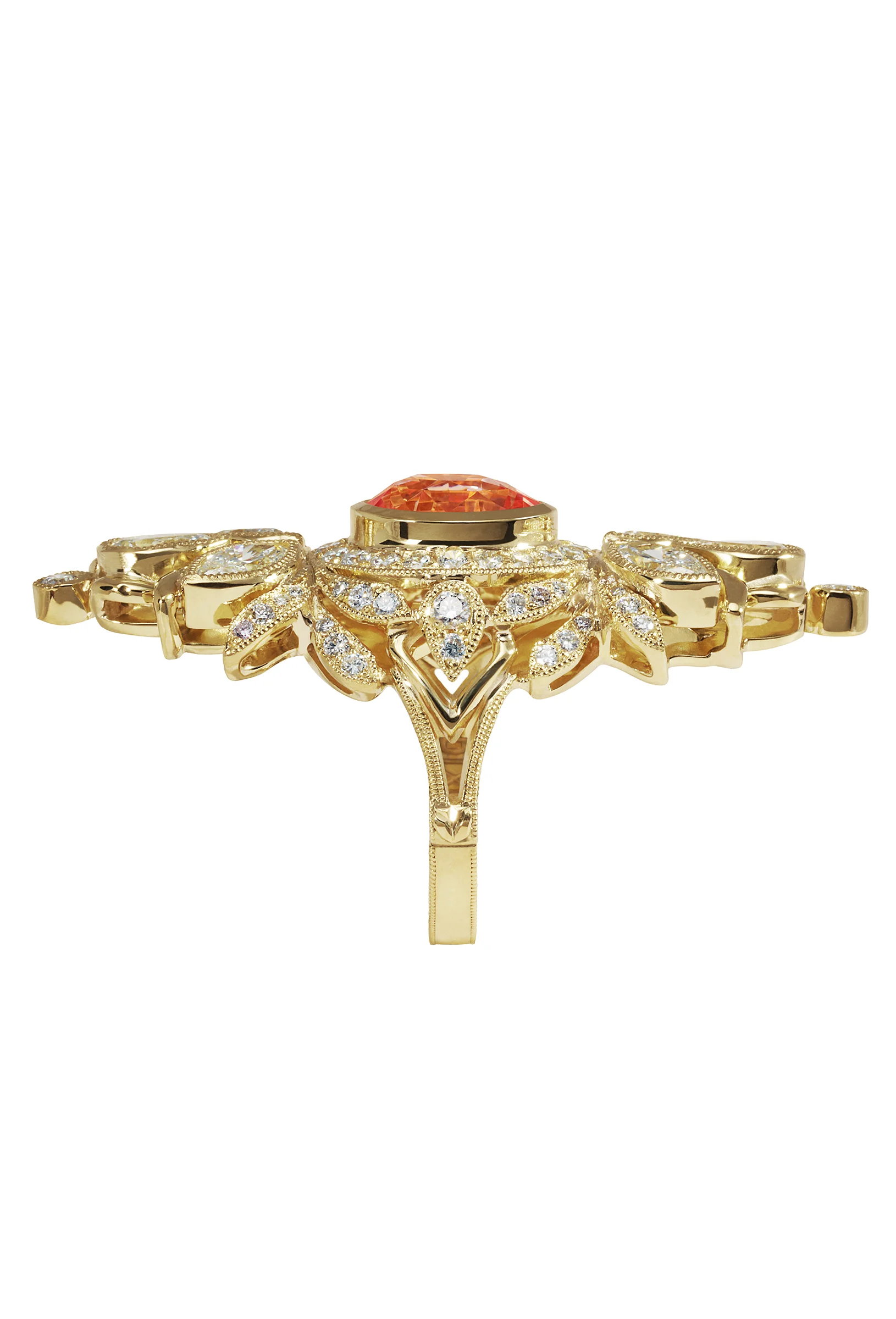 Marie Navette Engagement Ring (profile view)