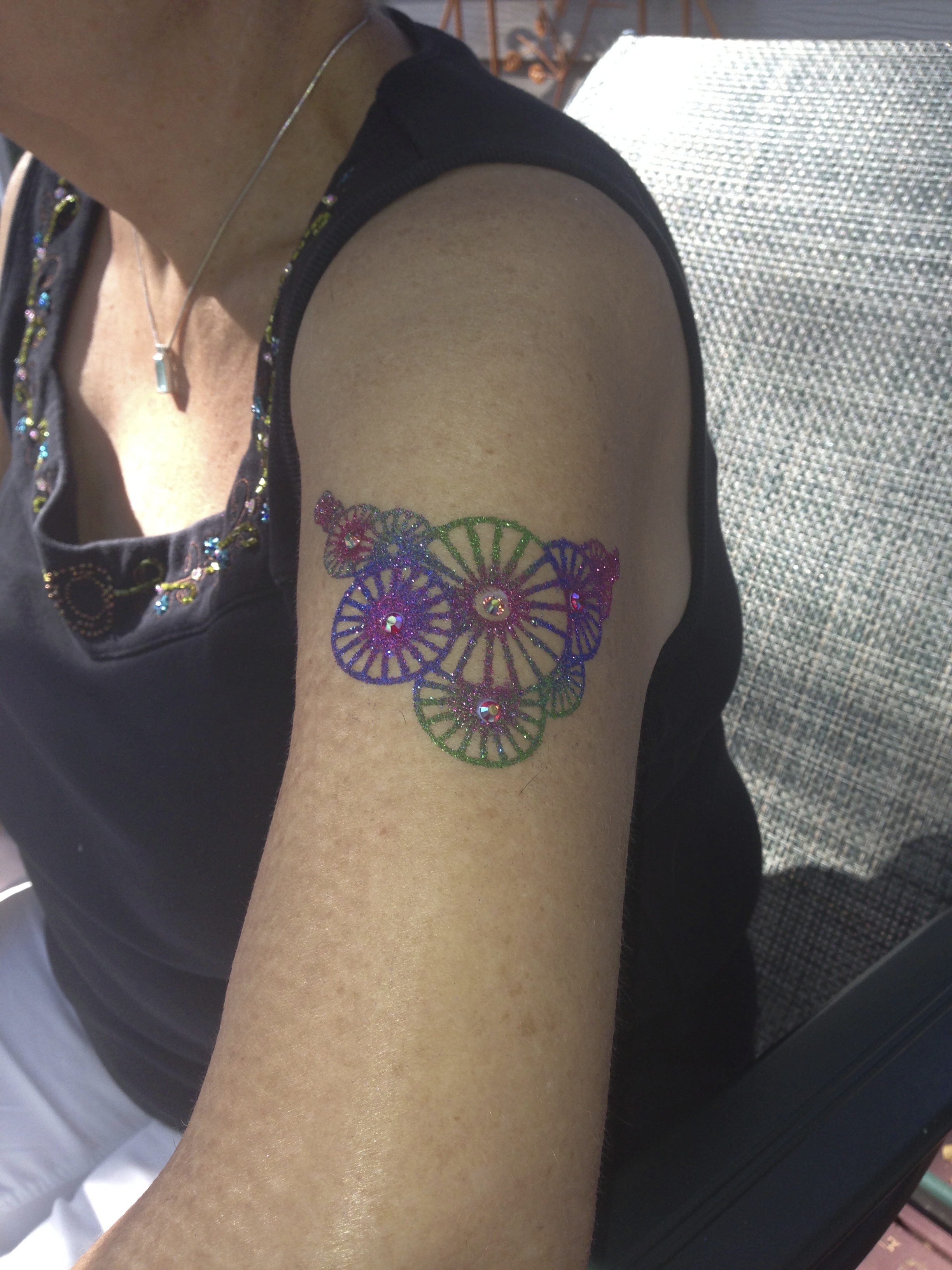 "HD" designer body art with Swarovski crystals