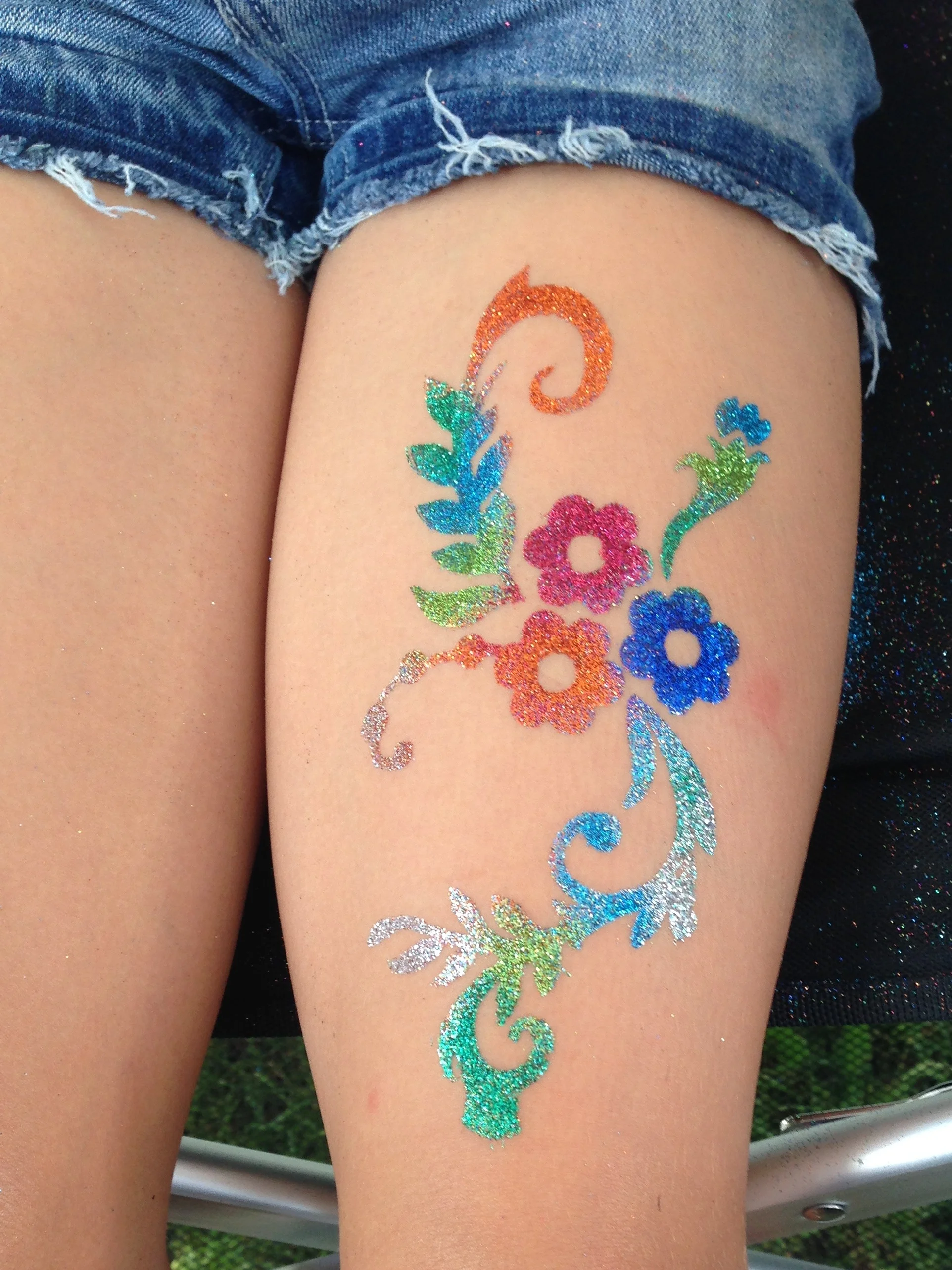 Large glitter tattoo