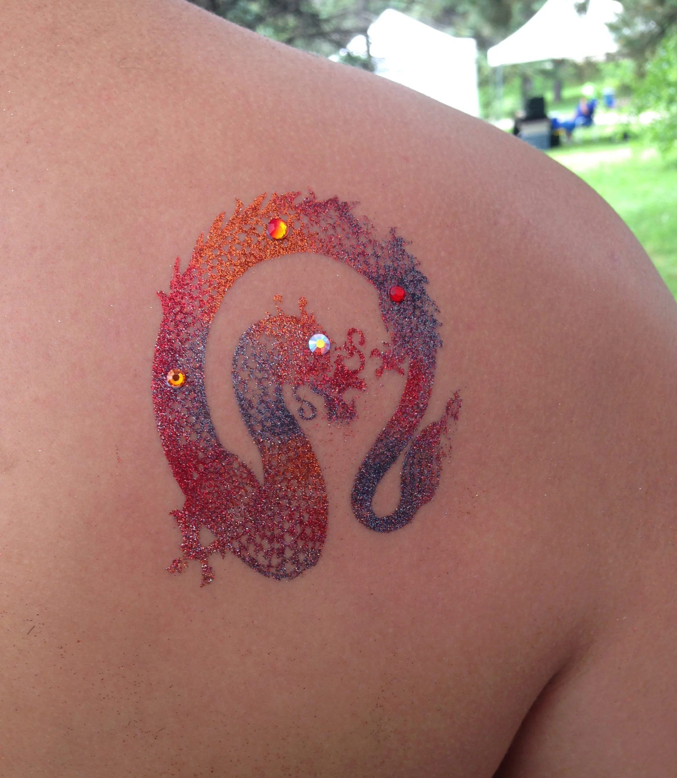 "HD" designer glitter body art with Swarovski crystals